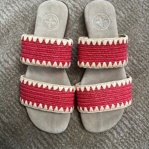 Majorca Core Red and Tan Women's Jute Sandals **Brand New**